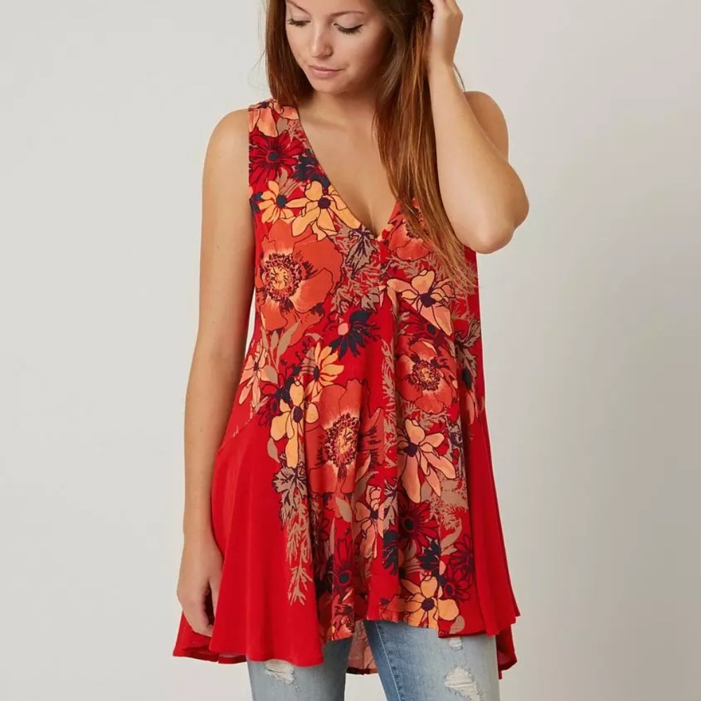 Free People Backyard Party Hi Low Mini Dress sz XS